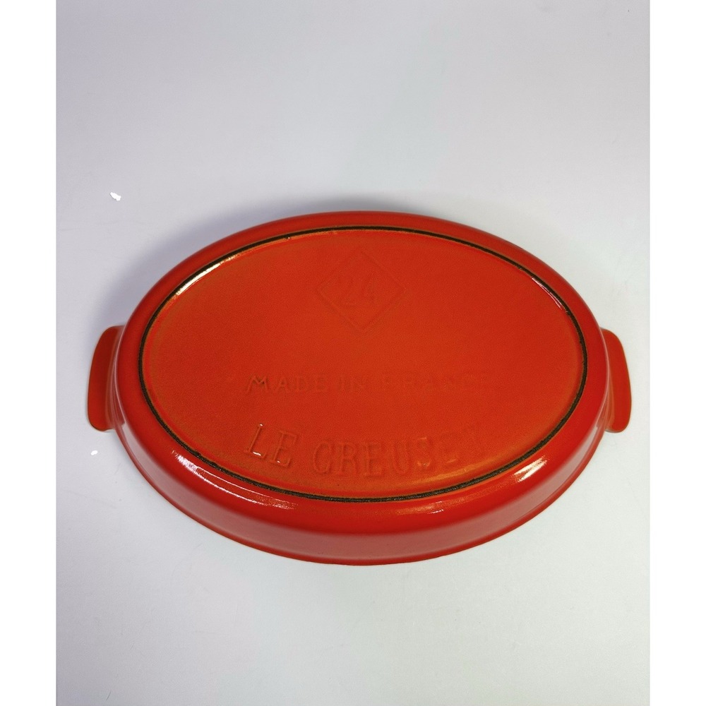Vintage Le Creuset 24 Oval Enameled Cast Iron Baking Dish Orange Made In France